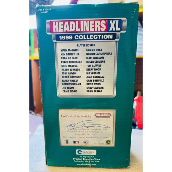 Nomar Garciaparra Headliners XL 1999 Limited Edition Figure With Certificate Of - Picture 2 of 4